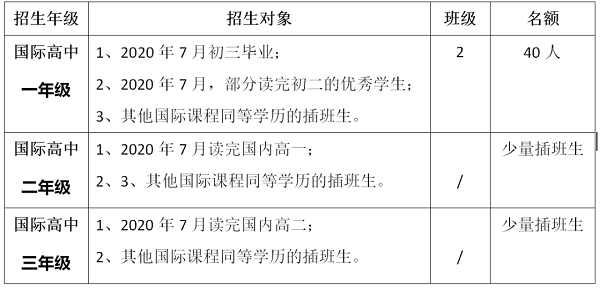 中宏国际书院2020年秋季招生对象