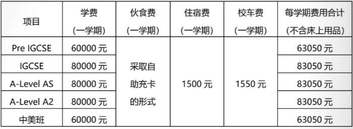 佛山市惟德外国语实验学校国际部2024收费参考